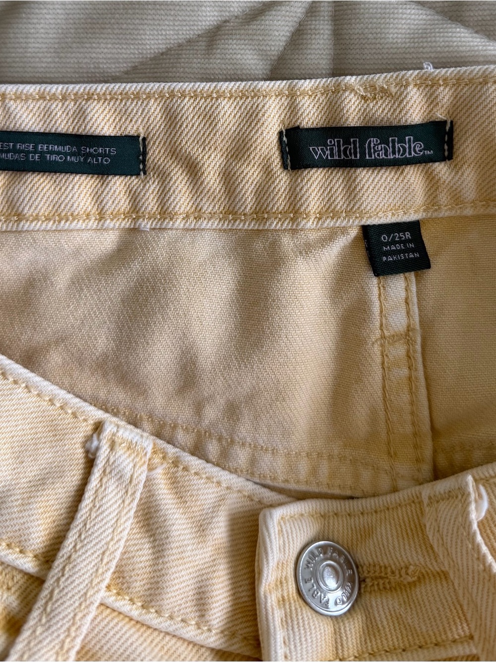 Wild Fable Neutral High-Rise Cotton Bermuda Shorts - Cream, Pale Yellow color - Picture 5 of 6
